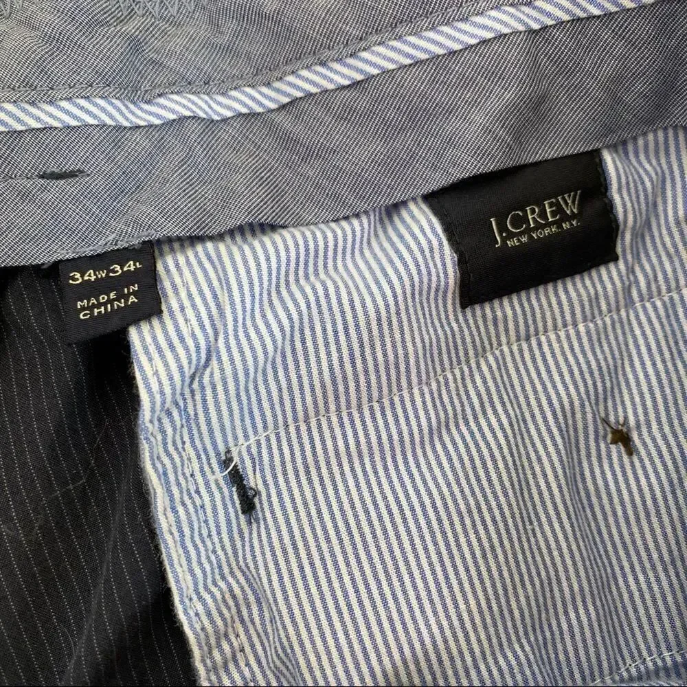 J. Crew gray blue pinstriped classic fit pants 34